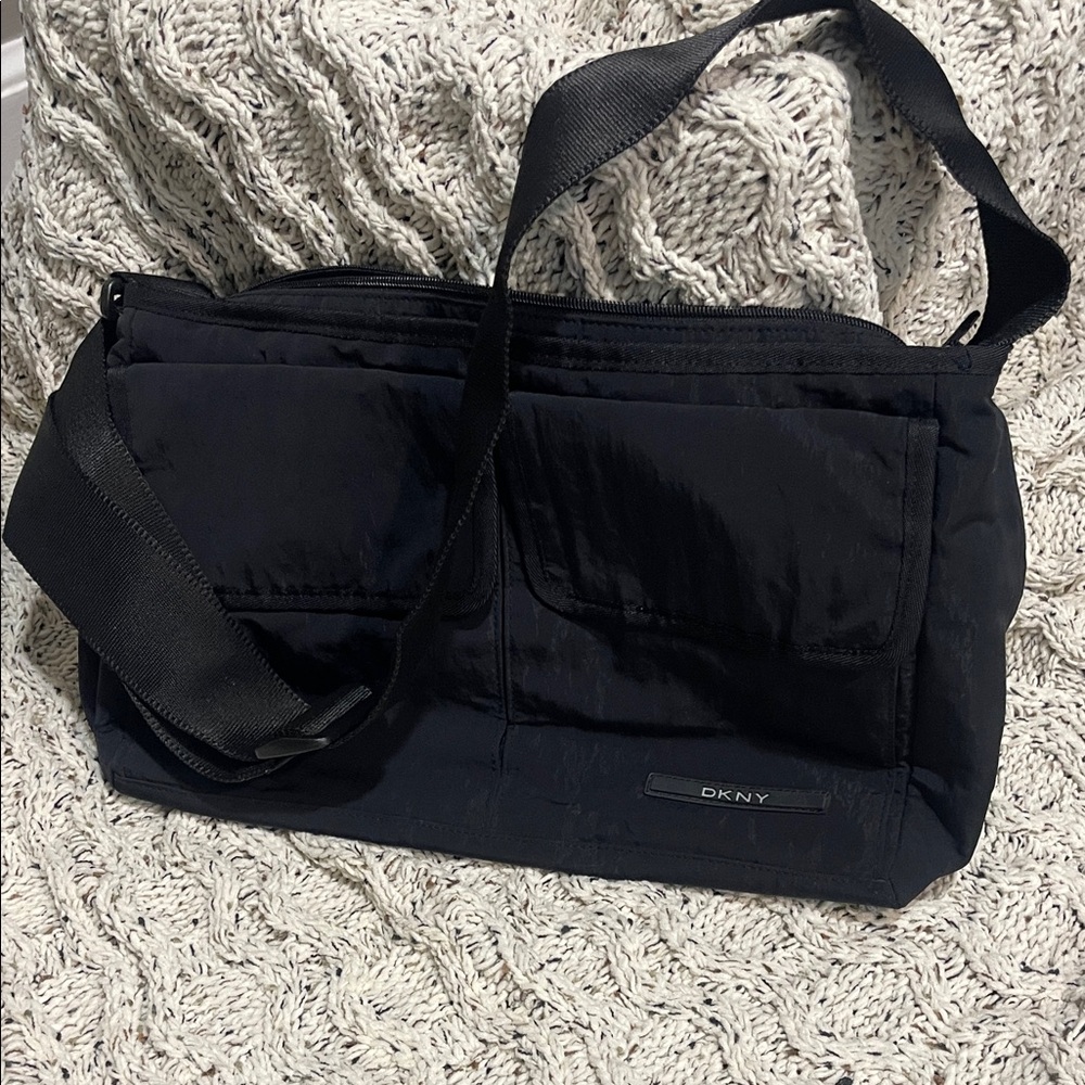DKNY Black Nylon Messenger Bag